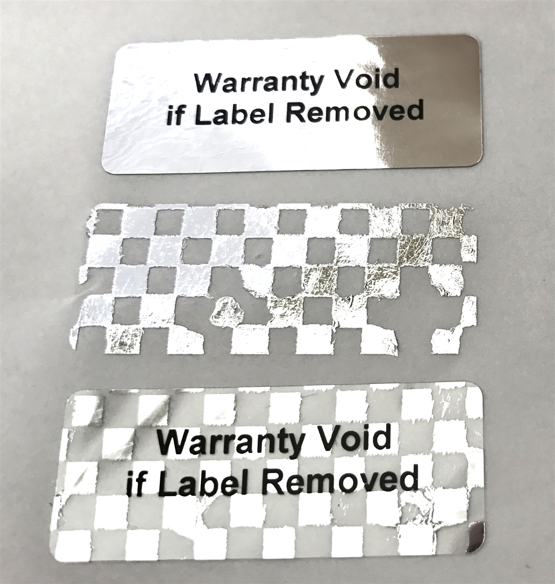 Silver Metallic Security Labels & Stickers - NovaVision