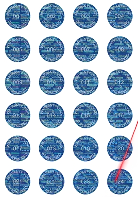 2,000 Tamper Evident Holographic Bright Blue Security Round Label Seal Sticker, Round/ Circle 0.625" diameter (16mm). Demetalized Laser Customization. >Click on item details to customize it.